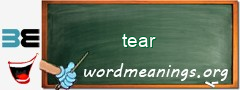 WordMeaning blackboard for tear